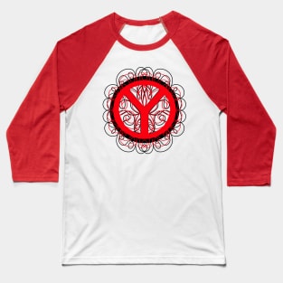 Peace Sign Red And Black Baseball T-Shirt